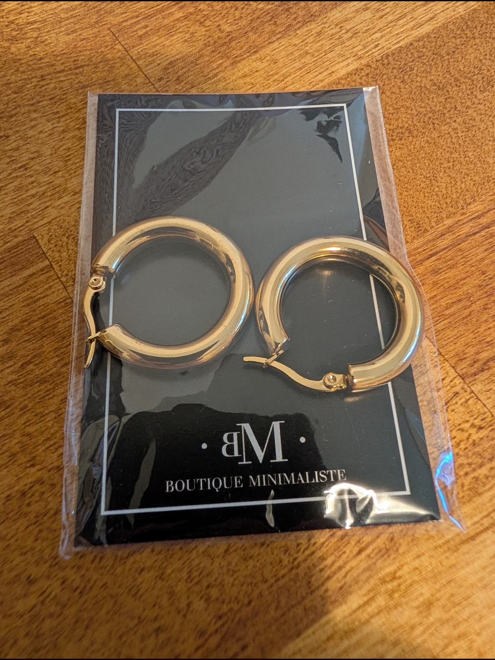 18k Gold Plated Hoop Earrings Made In Portugal